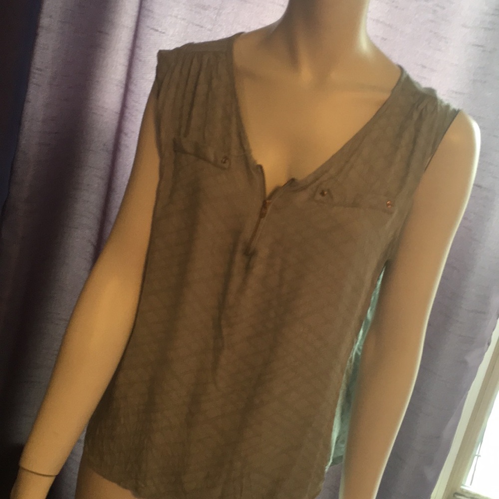 Sea foam green blouse with gold zipper